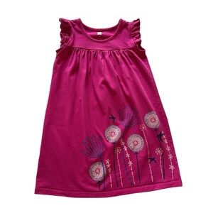 Tea Collection | Pink Floral Flutter Sleeve A-line Dress Size 5T